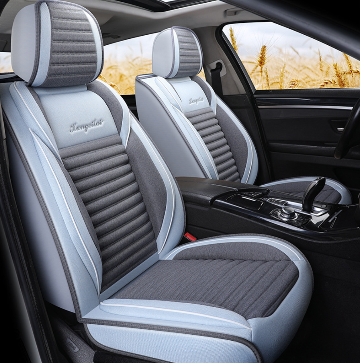 GFOUK® Universal Car Seat Cover, Breathable and Waterproof Faux Leather Automotive Seat Covers for Cars SUV Sedan