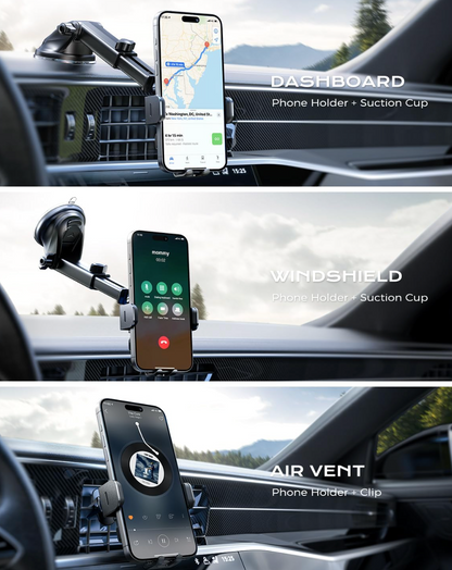 GFOUK® 15W Fast Charging Auto Clamping Car Charger Phone Mount