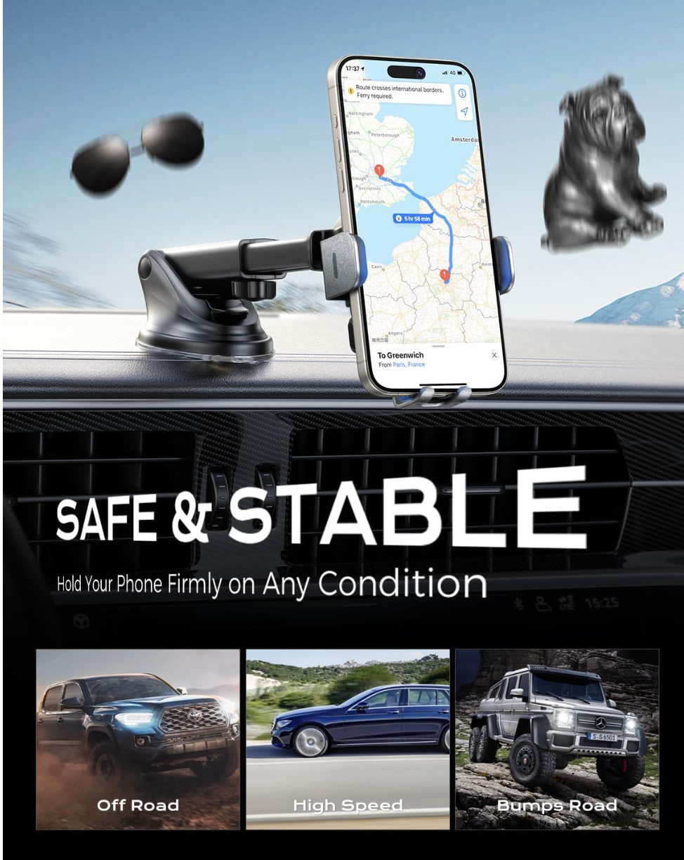 GFOUK® 15W Fast Charging Auto Clamping Car Charger Phone Mount